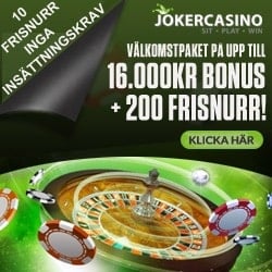 Joker Casino valkomstbonus