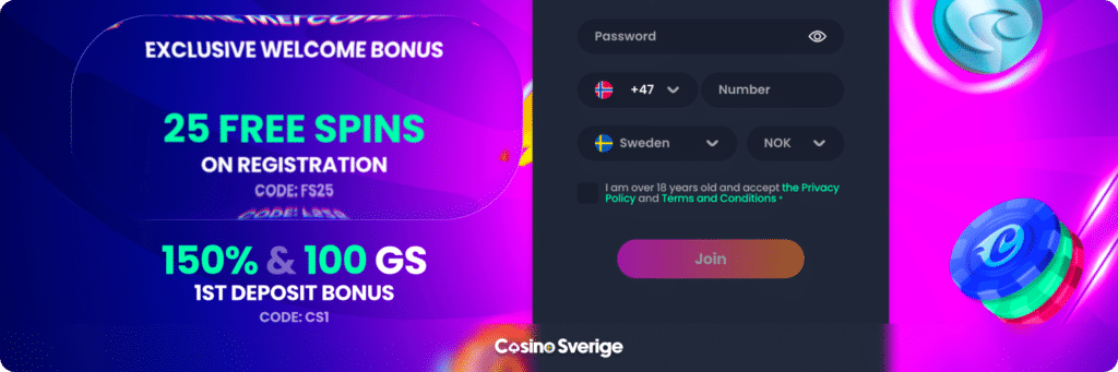 Välkomstbonus utan insättning exempel